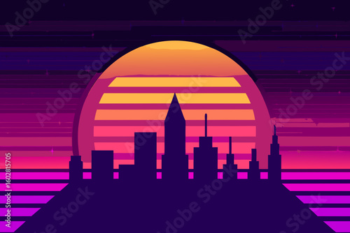 london skyline at sunset