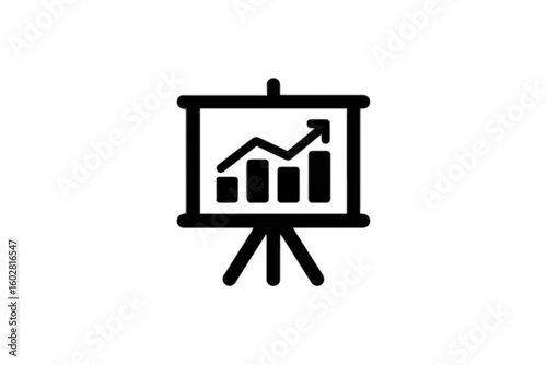 Presentation Board With Growth Chart easel graph
