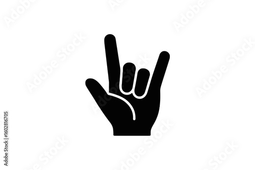 Rock On Hand Gesture Silhouette rock and roll sign