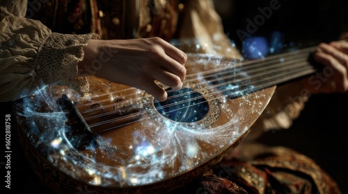 Person playing a magical oud