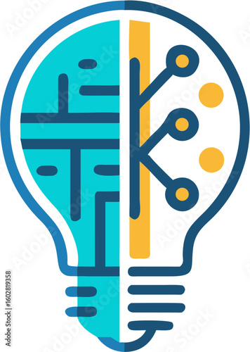 Flat vector illustration of light bulb idea concept
