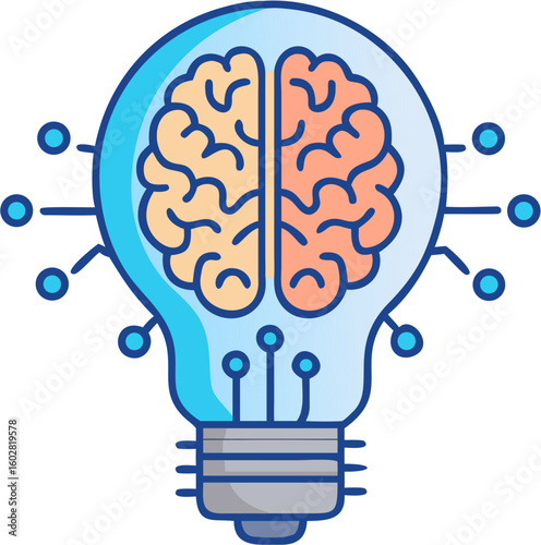 Flat vector illustration of light bulb idea concept
