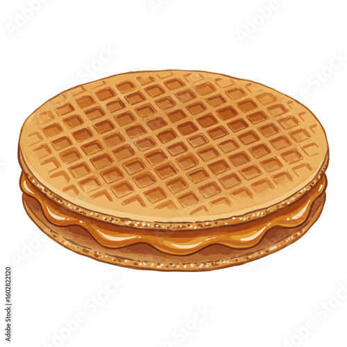 Traditional Dutch Stroopwafel Sweet Treat
