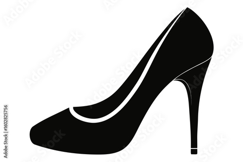 High heel silhouette vector, lady high heel icon