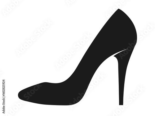 High heel silhouette vector, lady high heel icon