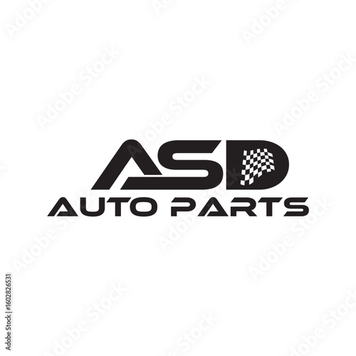 The ASD Auto Parts logo features bold, dynamic typography symbolizing speed, strength, and reliability. Perfect for auto parts suppliers, car service centers, and automotive brands.
