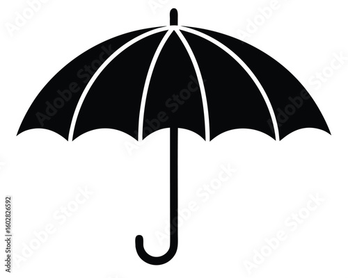 A black umbrella for rain protection isolated on white background Ai Generated