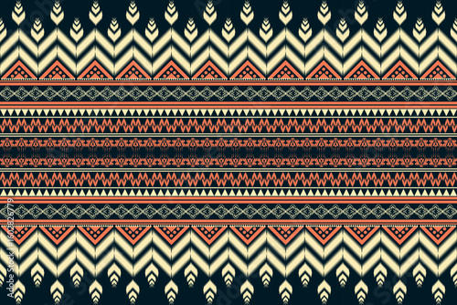 Abstract fabric pattern Ikat yellow orange dark blue design for textile printing wallpaper carpet pillowcase blanket curtain