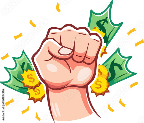 hand holding a money leaf
