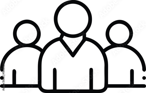 Team of Businesspeople Standing – Line Art Icon