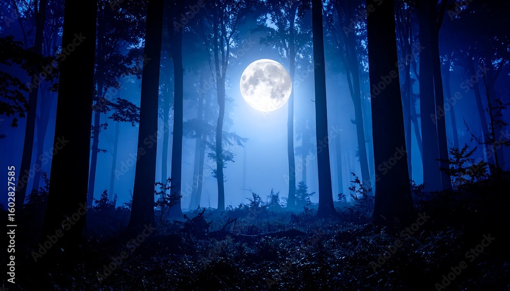 Fototapeta premium Mystical moonlit forest