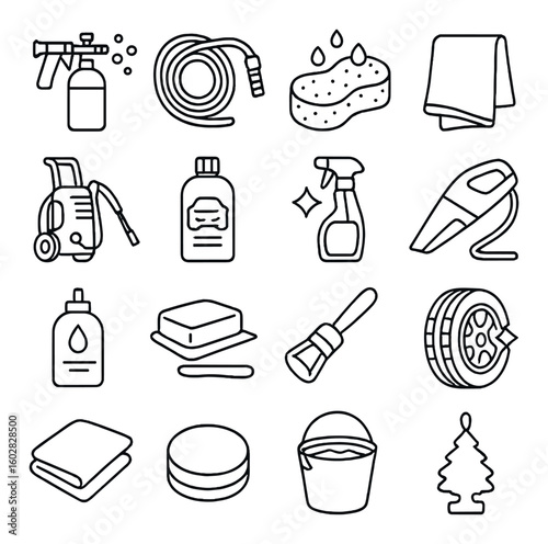 Industrial safety equipment icons: masks, gloves, suits, goggles, apron, protection