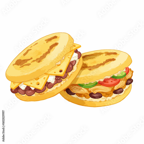 Delicious Latin American Arepas Food Illustration