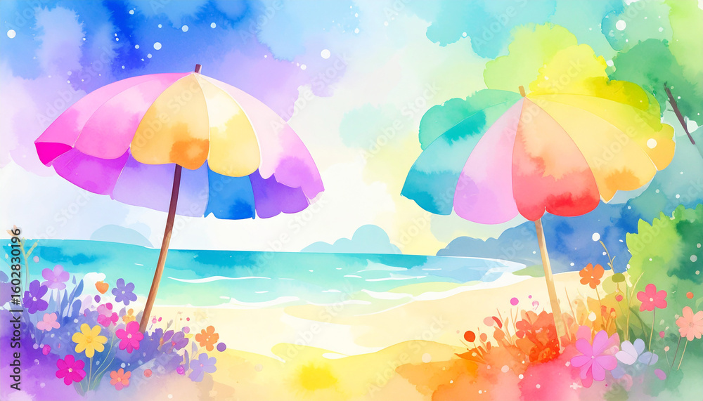 Fototapeta premium ロマンチックでラブリーな夏の夕暮れに涼む幻想的な時間