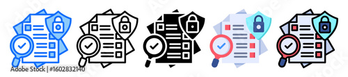 Security Audit icon Multi Style Vector Illustration