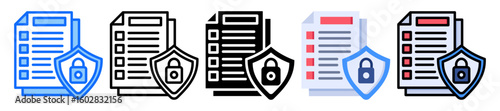 Security Policy icon Multi Style Vector Illustration