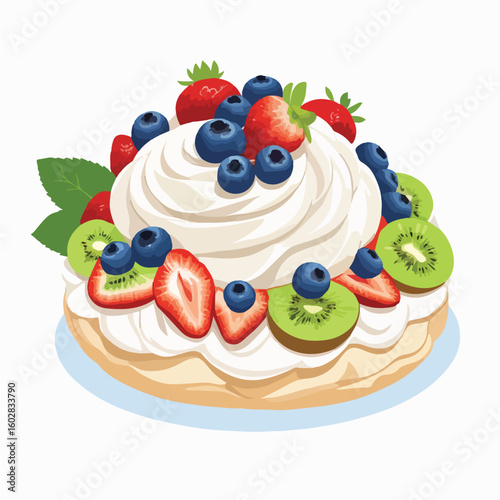 Australian Pavlova Dessert Vector
