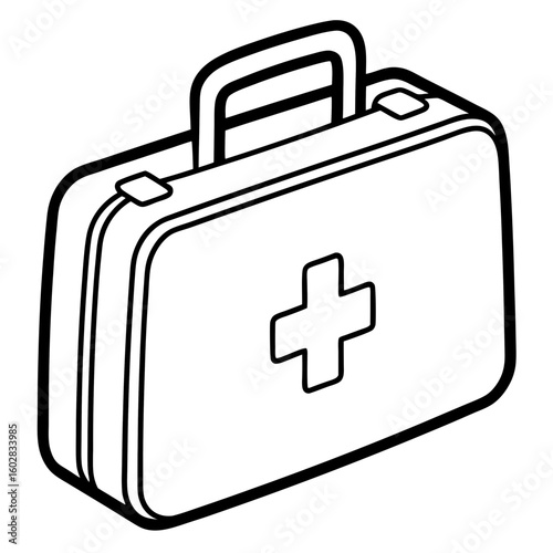 Flat First Aid Box Vector