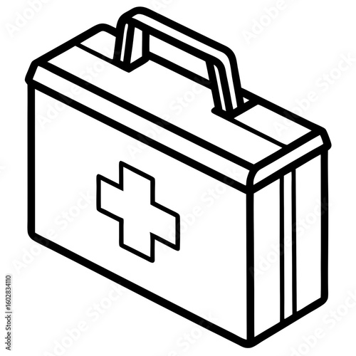 Flat First Aid Box Vector