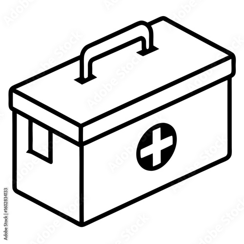 Flat First Aid Box Vector