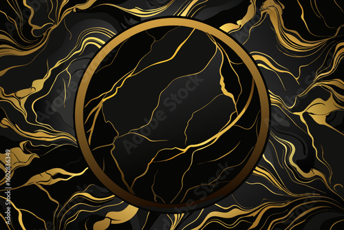 Luxurious black and gold marble pattern with elegant swirling lines creating a sophisticated and premium abstract design perfect for luxury branding and upscale backgrounds