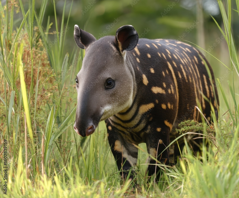 Fototapeta premium Brazilian tapir, Tapirus terrestris, in the wild
