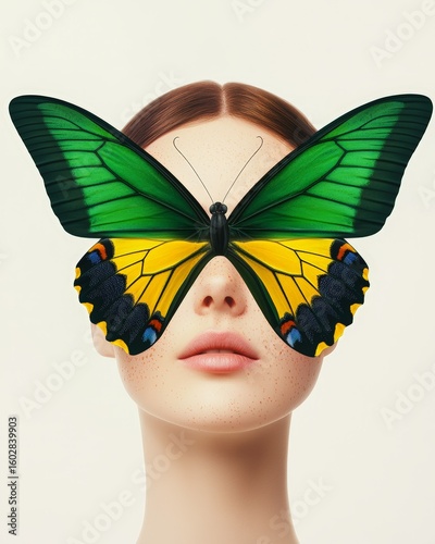 woman with butterfly