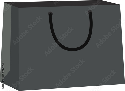 Shopping bag illustration in flat vector style with handle