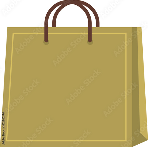 Shopping bag illustration in flat vector style with handle
