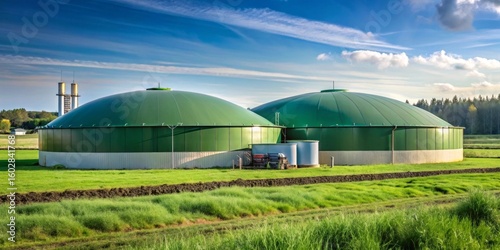 Rural Biogas Digester Facility  Sustainable Energy Production in a Green Field Setting