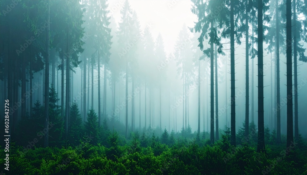 Naklejka premium morning in the forest