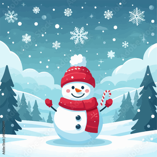 cute snowman illustration 