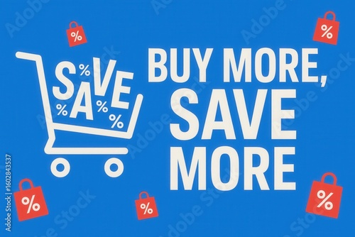 Promotional graphic featuring a shopping cart with 