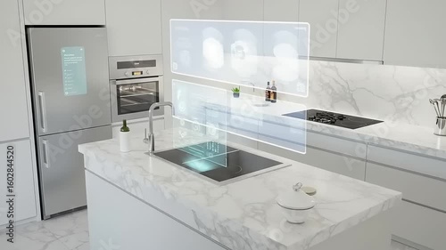 Modern kitchen with interactive interface