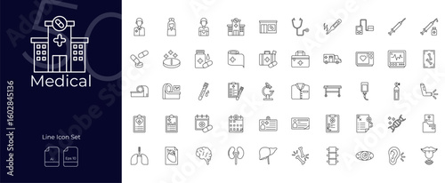 Medical Line Editable Icons set. Vector illustration in modern thin line style of medical icons: health, care, medicine, etc