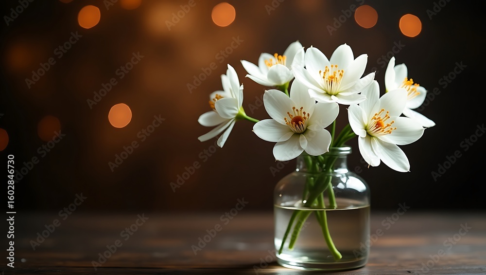 custom made wallpaper toronto digitalDelicate white flowers in a glass vase, a serene and elegant image.
