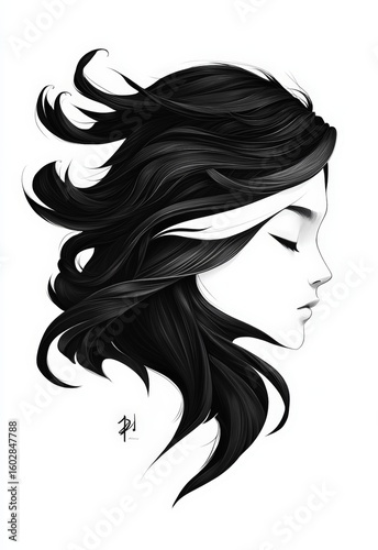 woman with long hair