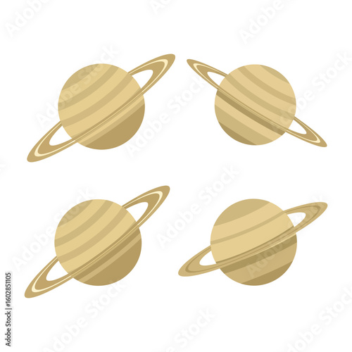 planet saturn Vector Art – Space and Astronomy Concept flat style