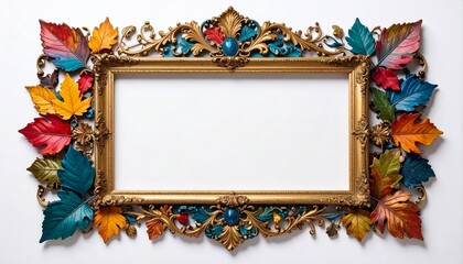 frame of colorful autumn leaves