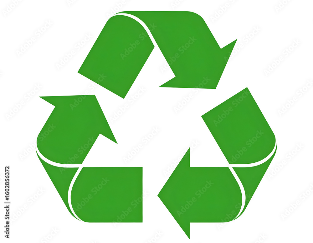 Green Recycle Arrows 3D Illustration Green Recycle Arrows 3D Illustration