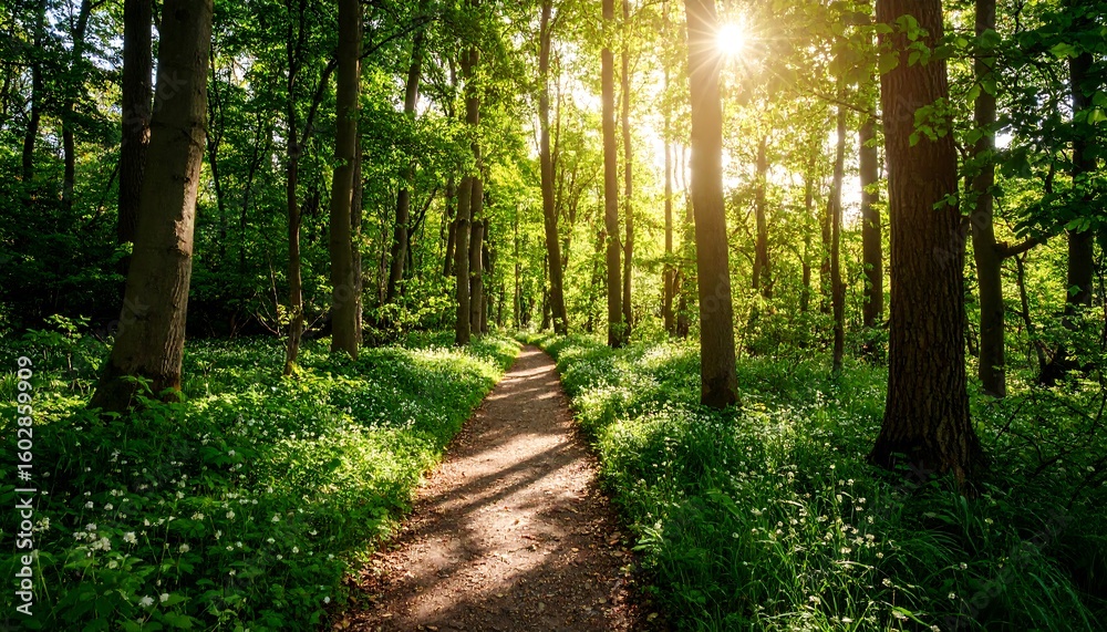 Obraz premium Sunlit forest path