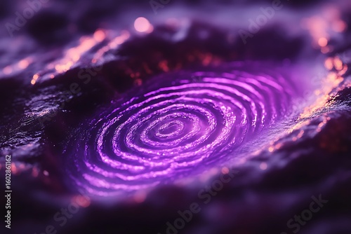 Abstract purple concentric circles illustration with a futuristic and modern design aesthetic