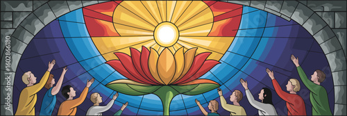 Flat religion banner vector illustration