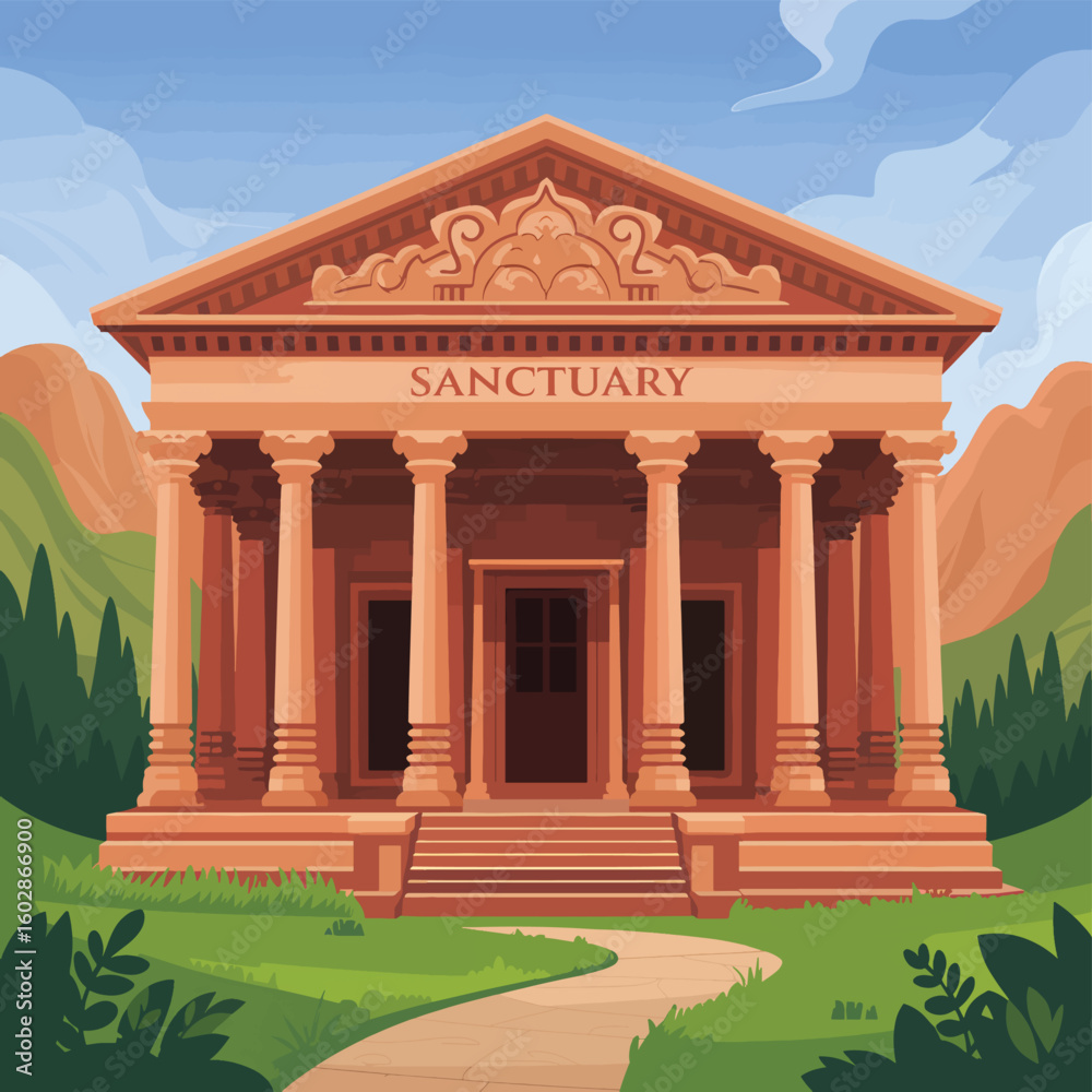 Naklejka premium Flat religion building vector illustration