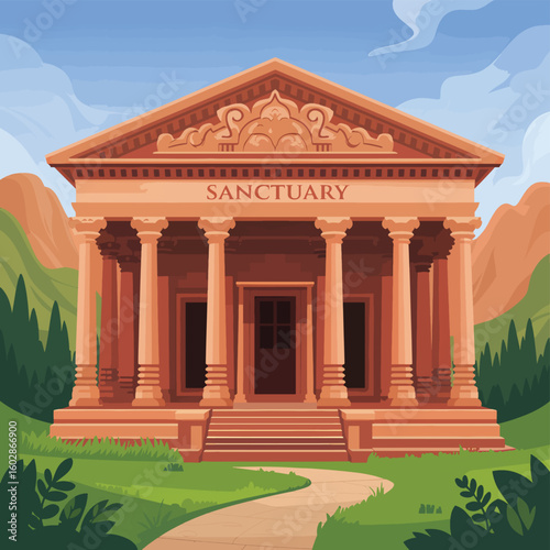 Flat religion building vector illustration