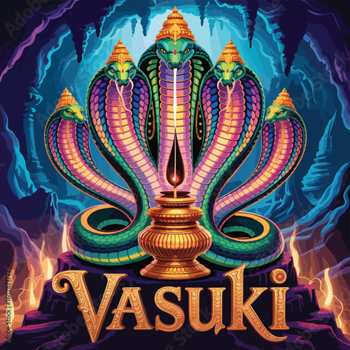 Vasuki Traditional oriental golden dragon sculpture adorning an ancient Asian temple, symbolizing rich culture and intricate art