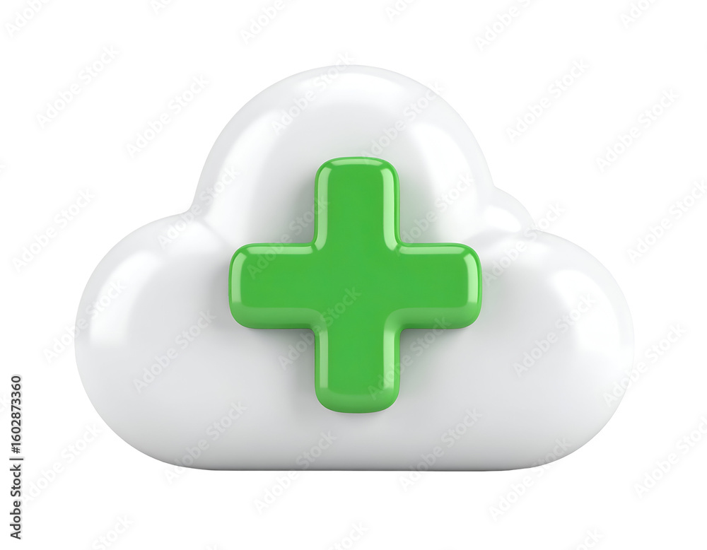 Fototapeta premium 3D Cloud Plus Icon
