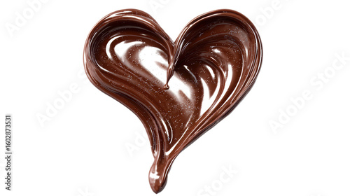 Swirled Chocolate Heart on White