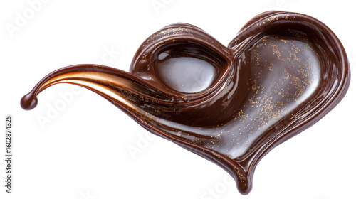 Swirled Chocolate Heart on White