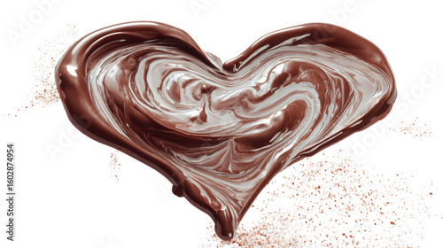 Swirled Chocolate Heart on White